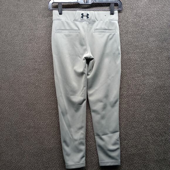 Under Armour Boys Athletic Baseball Sports Pants Gray - Picture 2 of 10